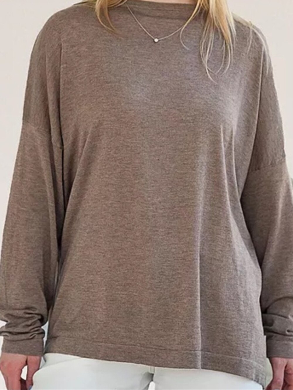 MERSEA Women's Delmar Sweater Soft Cashmere Blend Crew Neck Relaxed